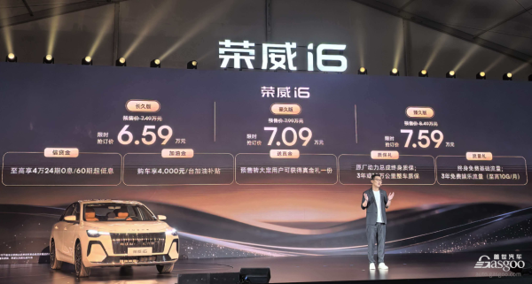 荣威i6开启预售：6.59万起，百公里油耗5.96L