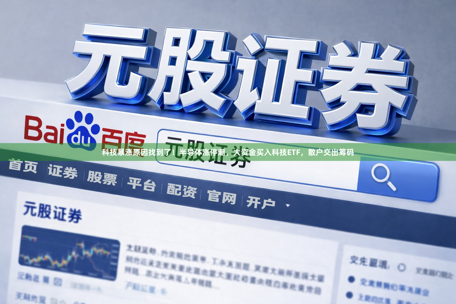 科技暴涨原因找到了！半导体涨停潮，大资金买入科技ETF，散户交出筹码