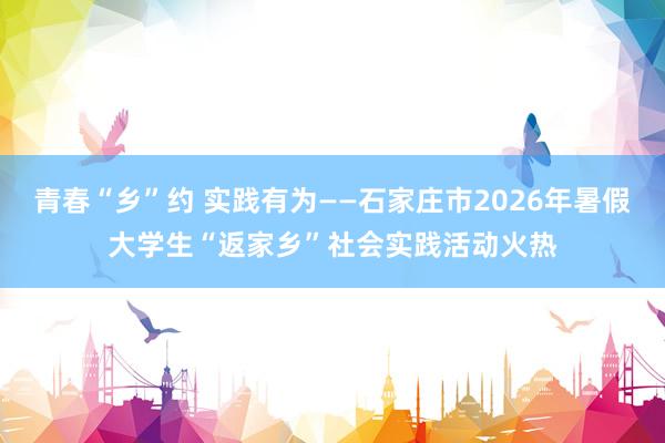 青春“乡”约 实践有为——石家庄市2026年暑假大学生“返家乡”社会实践活动火热