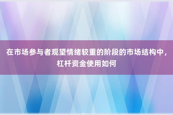 在市场参与者观望情绪较重的阶段的市场结构中，杠杆资金使用如何