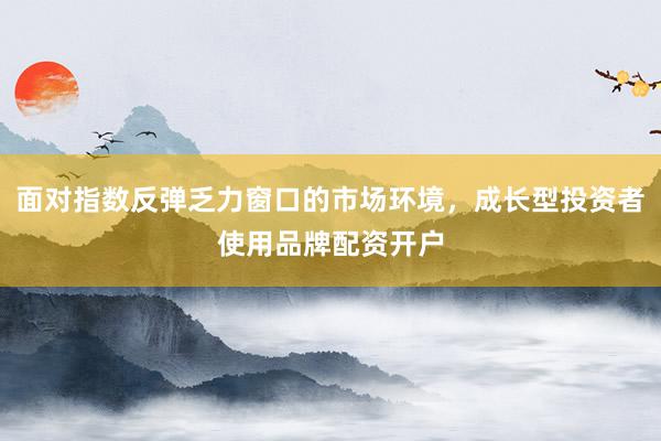 面对指数反弹乏力窗口的市场环境，成长型投资者使用品牌配资开户