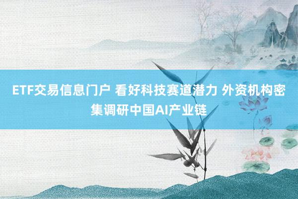 ETF交易信息门户 看好科技赛道潜力 外资机构密集调研中国AI产业链