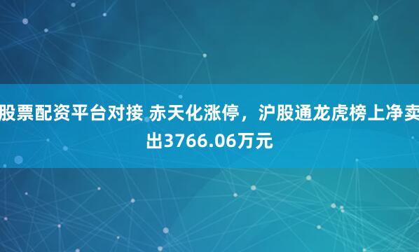 股票配资平台对接 赤天化涨停，沪股通龙虎榜上净卖出3766.06万元