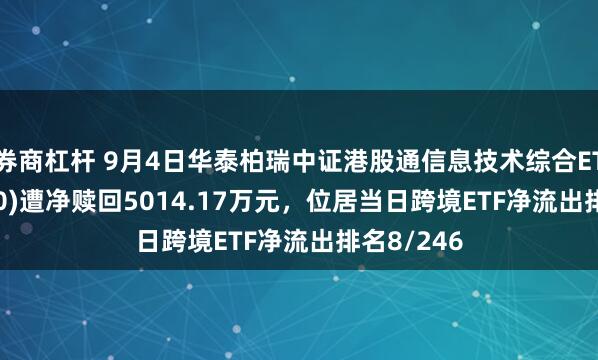 券商杠杆 9月4日华泰柏瑞中证港股通信息技术综合ETF(526060)遭净赎回5014.17万元，位居当日跨境ETF净流出排名8/246