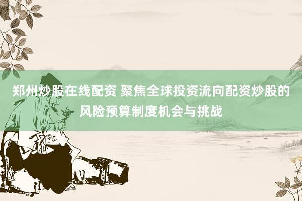 郑州炒股在线配资 聚焦全球投资流向配资炒股的风险预算制度机会与挑战