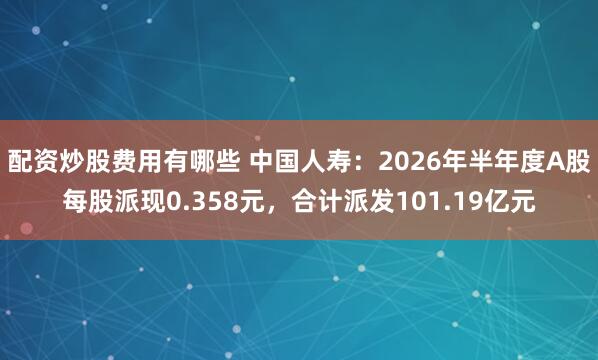 配资炒股费用有哪些 中国人寿：2026年半年度A股每股派现0.358元，合计派发101.19亿元