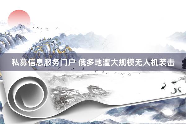 私募信息服务门户 俄多地遭大规模无人机袭击